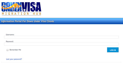 Login to the Migration HUB australiam migration services HUB Screenshot