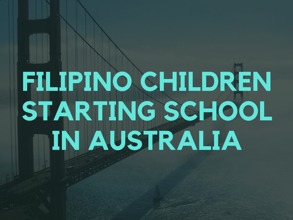 Filipino children starting school in Australia