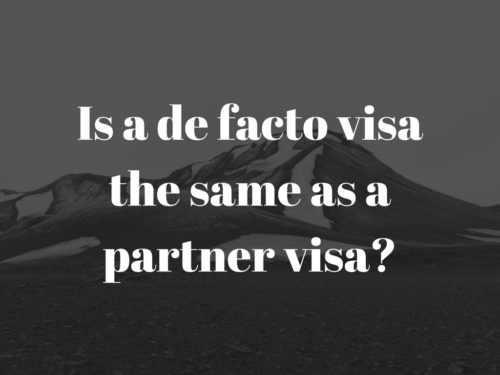 Partner visa Australia – Is a de facto visa the same as a partner visa?