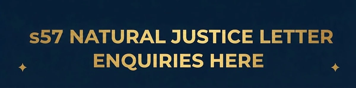 s57 Natural Justice Letter enquiries