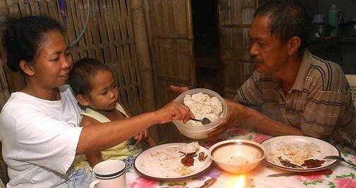 Tyoical Filipino diet with excessive rice, little protein and little to no vegetables