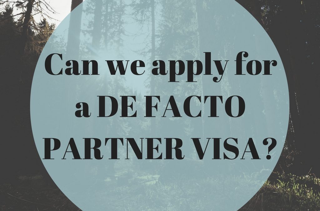 De facto visa Australia – Can we apply for a de facto partner visa?