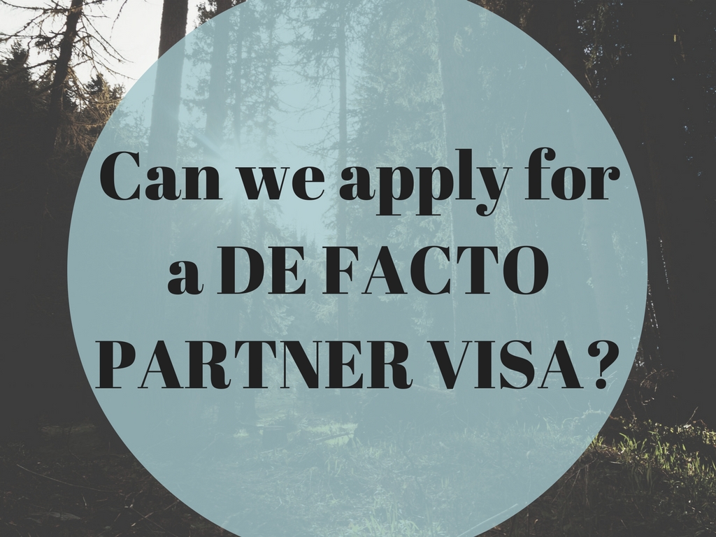 Can we apply for a de facto partner visa to Australia from Philippines