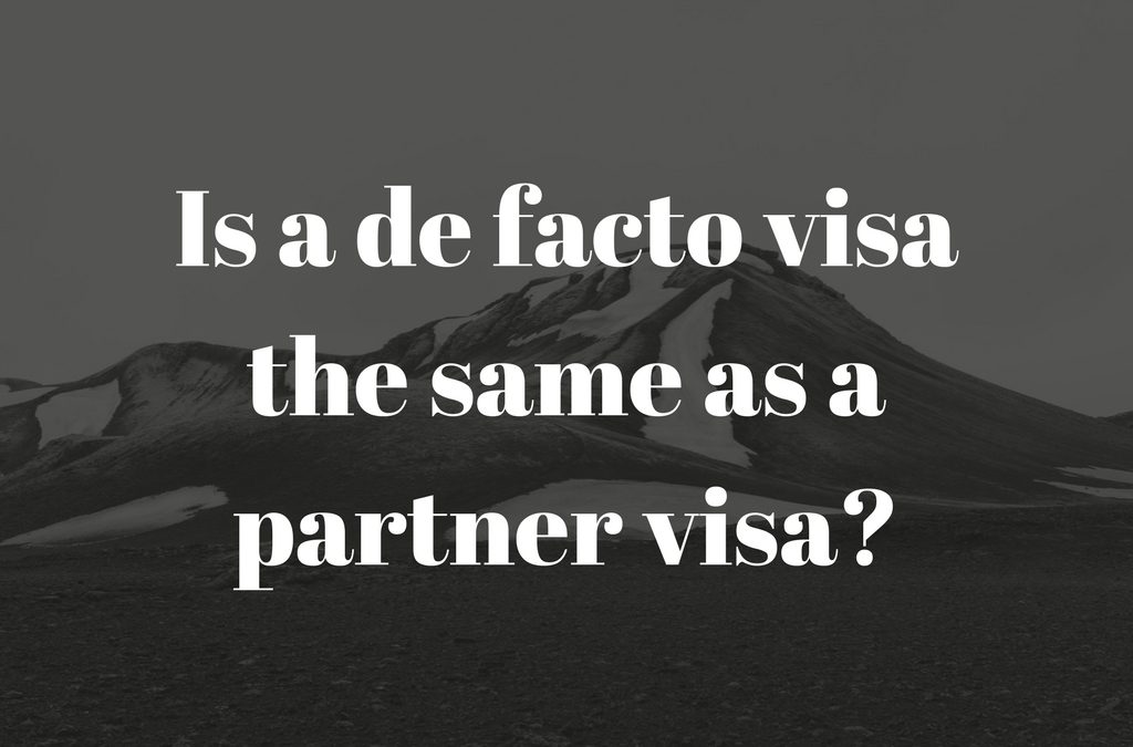 Partner visa Australia – Is a de facto visa the same as a partner visa?