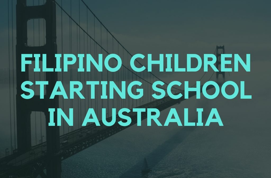 Filipino children starting school in Australia