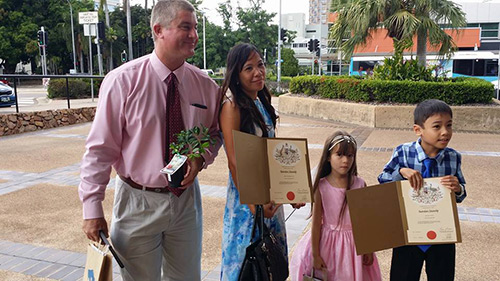 Proud Family Displaying Their Citizenship By Descent